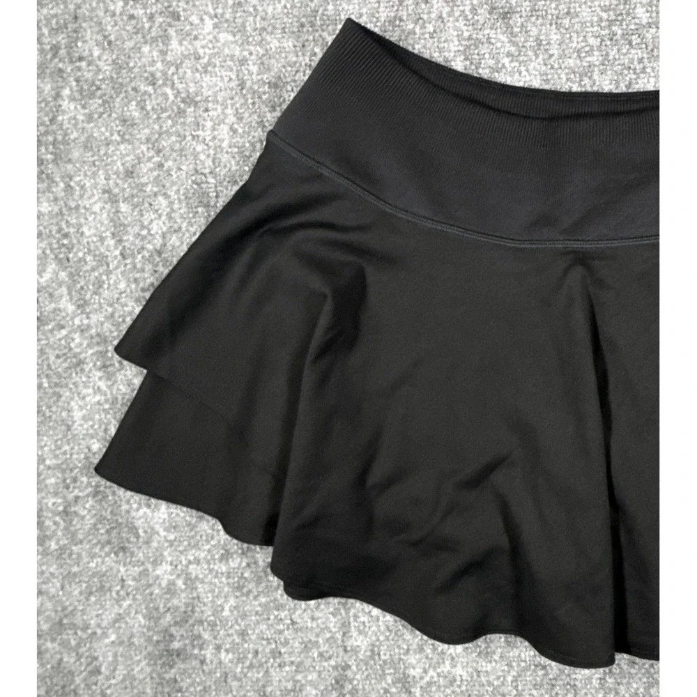 Rhoback Womens Size Medium Black Tiered Ruffle Active Golf Tennis Skort - Picture 2 of 14